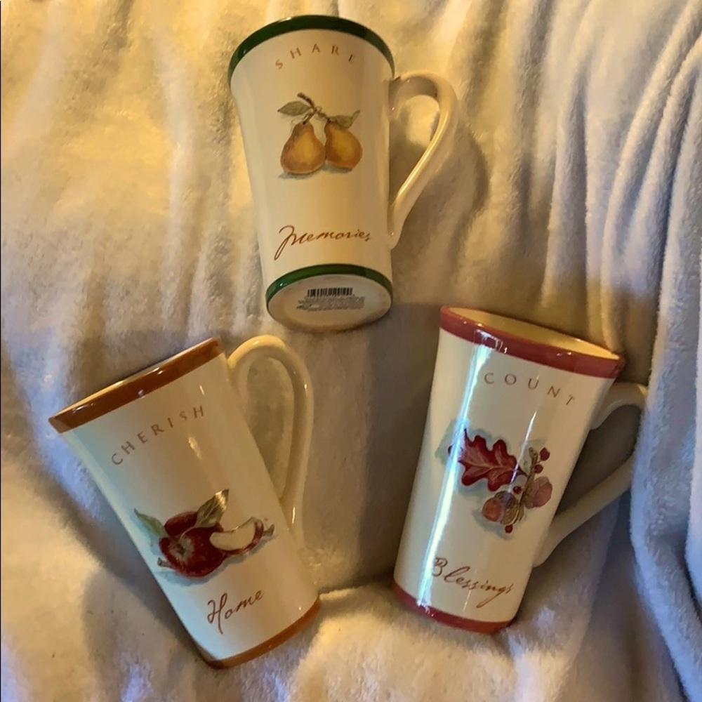 Set o/3 Vintage Ross Bertie Ltd. Hand painted Mugs